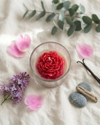 Bougie parfumée Pivoine Impériale L&E en cire végétale, notes marines, pivoine et musc