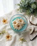 Bougie parfumée Souffle de Bali L&E en cire végétale, notes coco, tiaré et vanille